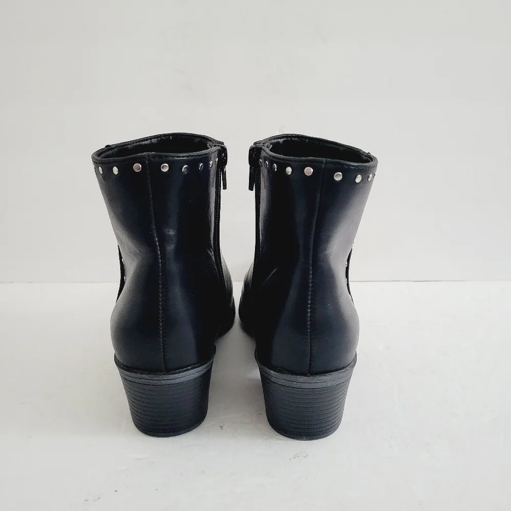 NEW BP Lance Women's Black Leather Block Heel Bootie Size 8.5